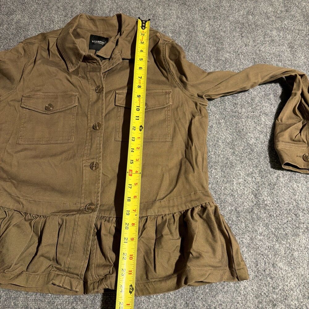 Liverpool Los Angeles Jacket Womens Size Medium Brown Button Front Pockets - Picture 11 of 12